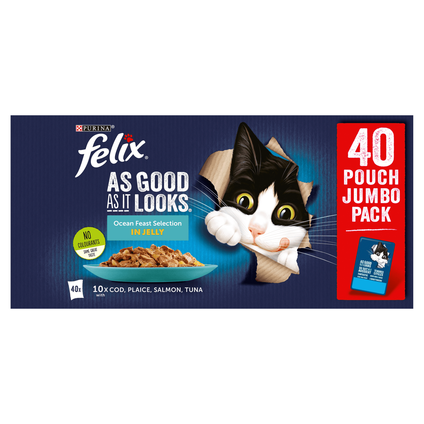 Felix As Good As It Looks Adult Cat Food Ocean Feasts in Jelly 40 x 100g - UK Food & Drink - 7613036016841