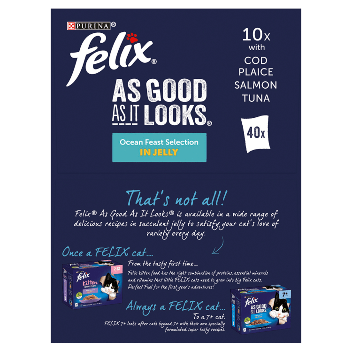 Felix As Good As It Looks Adult Cat Food Ocean Feasts in Jelly 40 x 100g - UK Food & Drink - 7613036016841