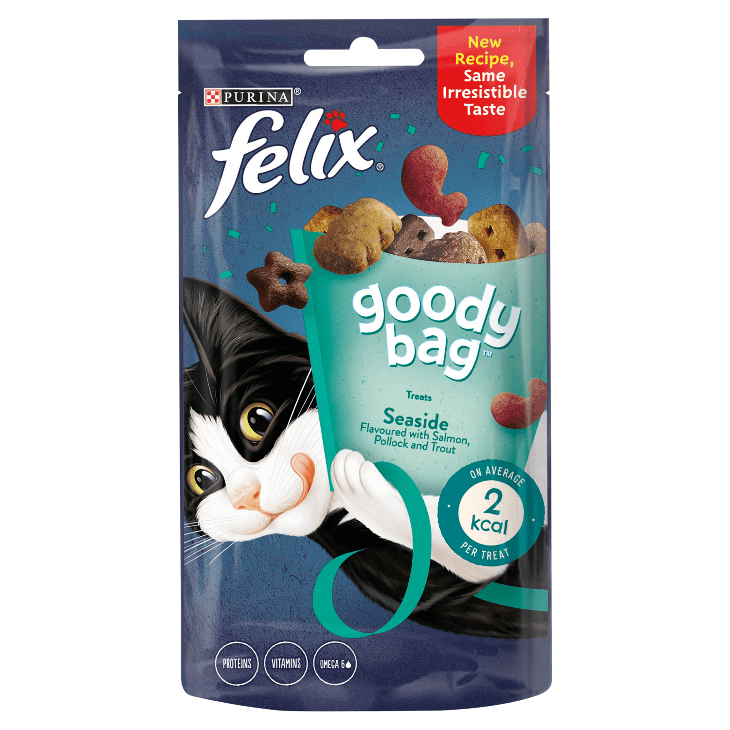Felix Goody Bag Adult Cat Treats Seaside Mix 60g - UK Food & Drink - 7613033733420