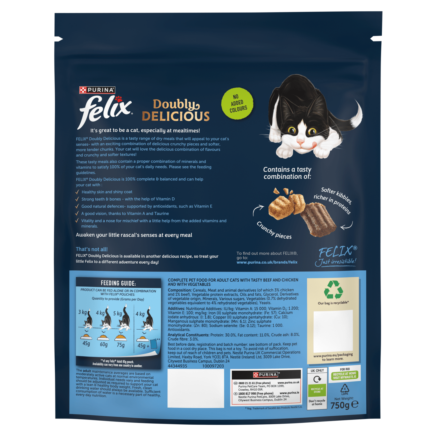 Felix with Tasty Beef and Chicken and with Vegetables 750g - UK Food & Drink - 8445291246362