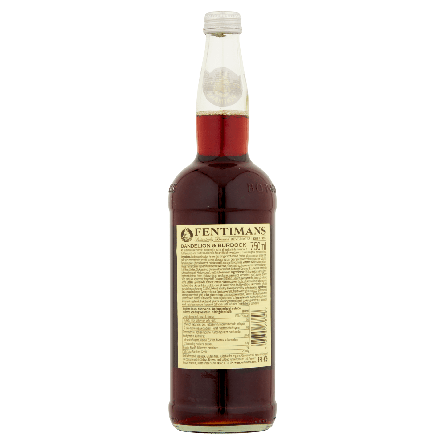 Fentimans Classic Dandelion & Burdock 750ml - UK Food & Drink - 5029396738828