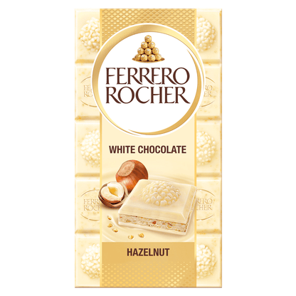 Ferrero Rocher White Chocolate Hazelnut 90g - UK Food & Drink - 8000500359884