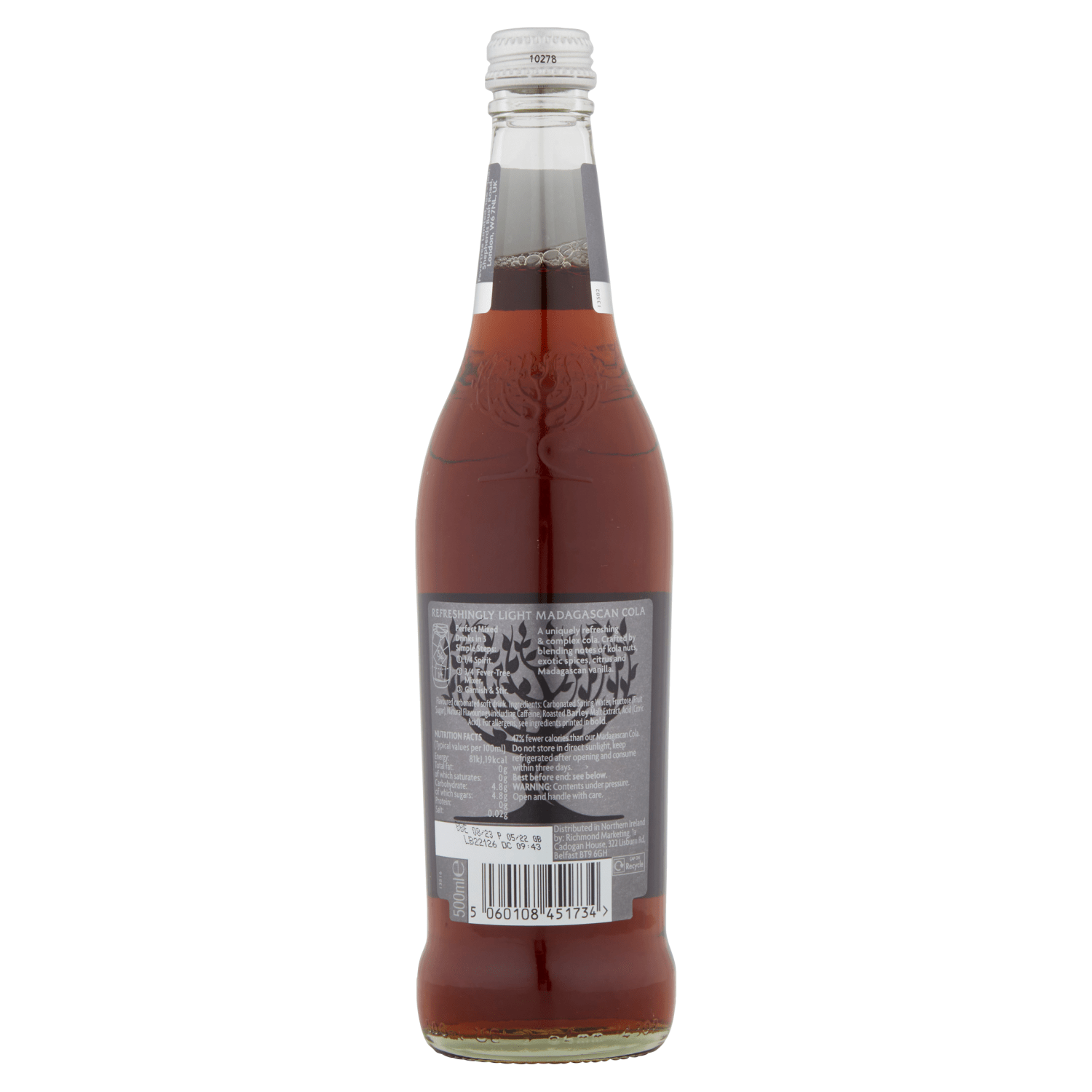 Fever - Tree Madagascan Cola Refreshingly Light 500ml - UK Food & Drink - 5060108451734