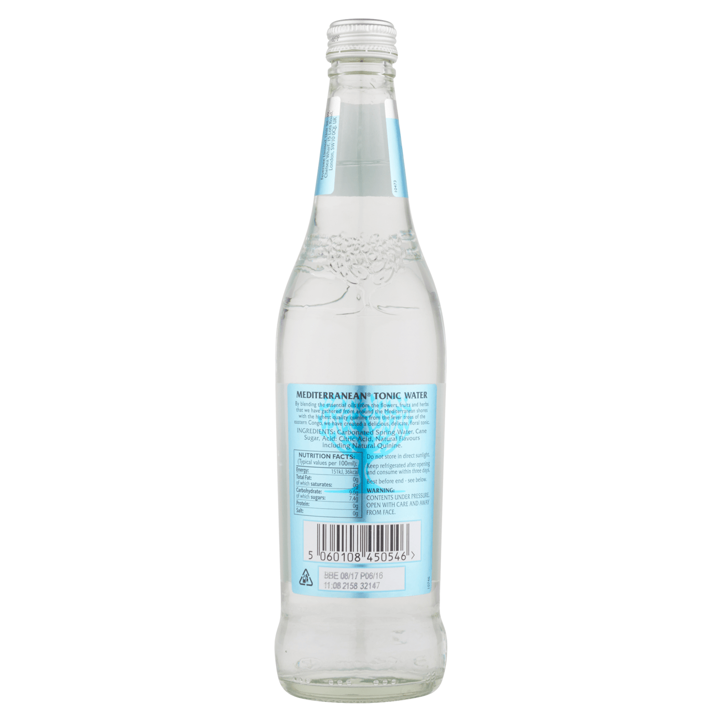 Fever - Tree Mediterranean Tonic Water 500ml - UK Food & Drink - 5060108450546