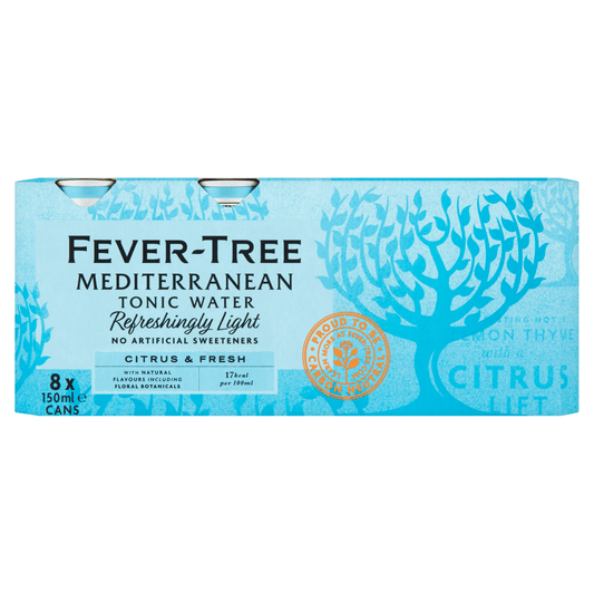 Fever - Tree Mediterranean Tonic Water 8 x 150ml - UK Food & Drink - 5060108452137
