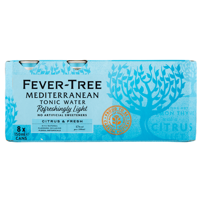 Fever - Tree Mediterranean Tonic Water 8 x 150ml - UK Food & Drink - 5060108452137
