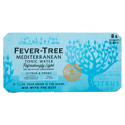 Fever - Tree Mediterranean Tonic Water 8 x 150ml - UK Food & Drink - 5060108452137