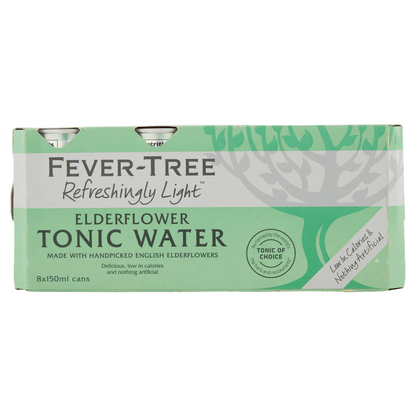 Fever - Tree Refreshingly Light Elderflower Tonic Water 8 x 150ml - UK Food & Drink - 5060108452113