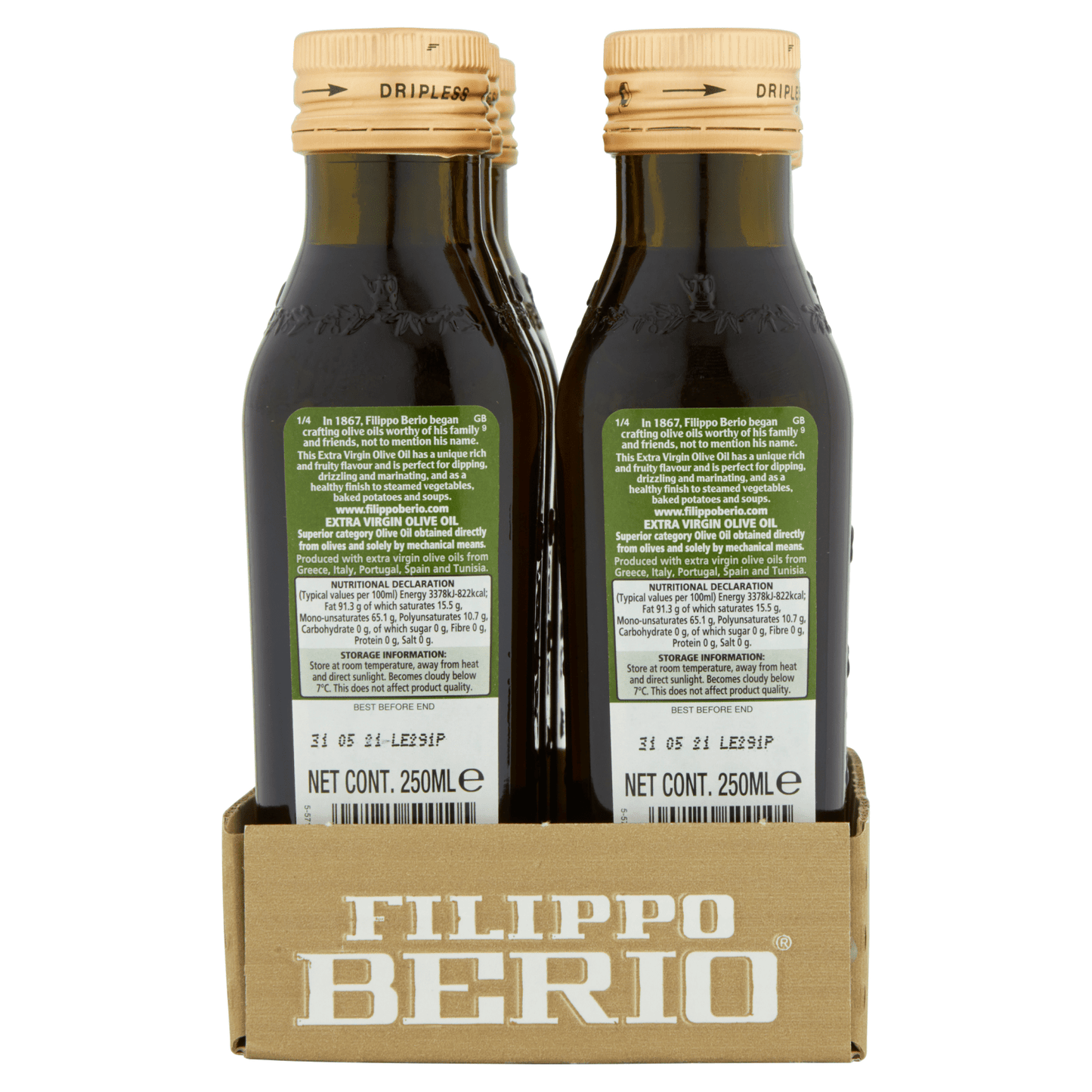 Filippo Berio Extra Virgin Olive Oil 250ml - UK Food & Drink - 8002210500105