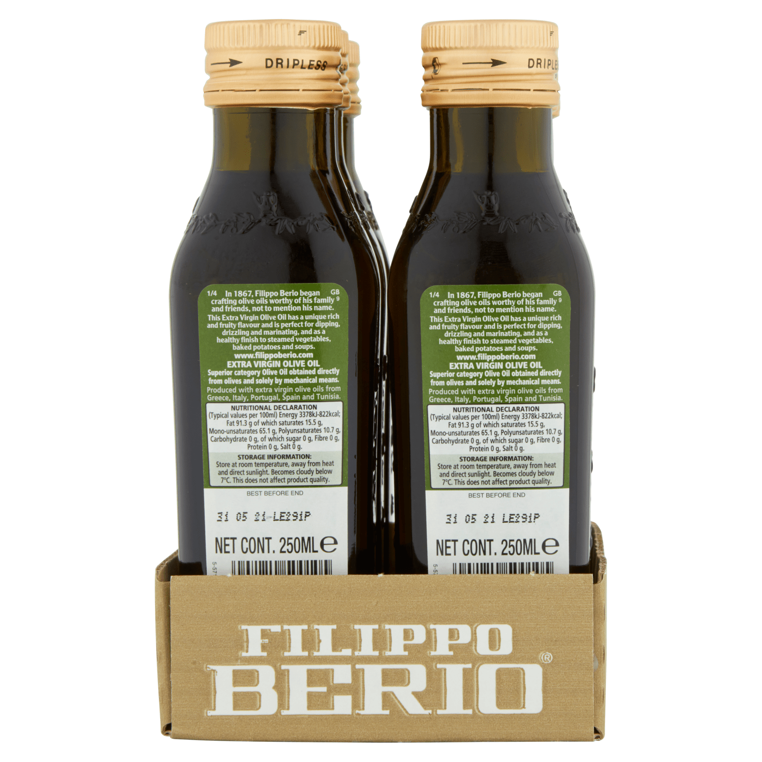 Filippo Berio Extra Virgin Olive Oil 250ml - UK Food & Drink - 8002210500105