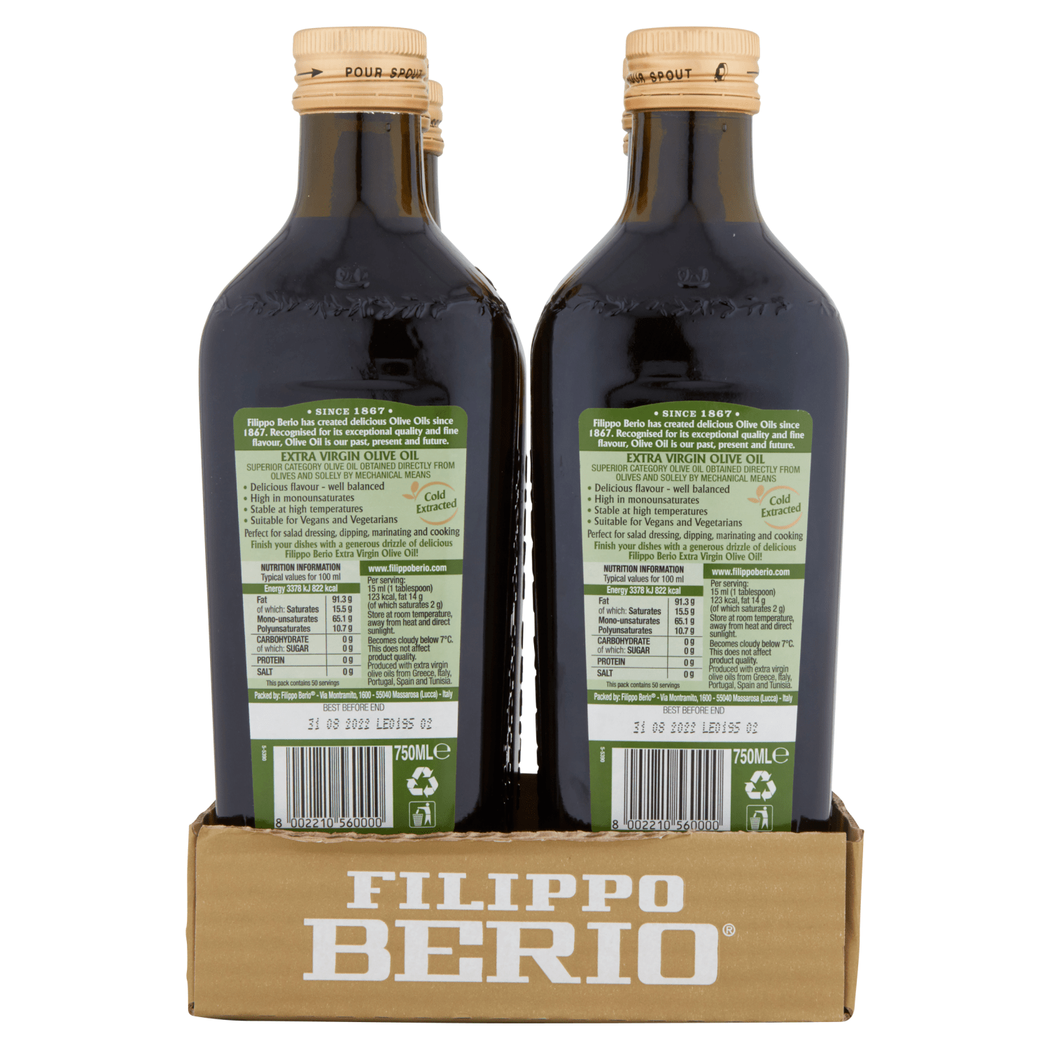 Filippo Berio Extra Virgin Olive Oil 750ml - UK Food & Drink - 8002210560000
