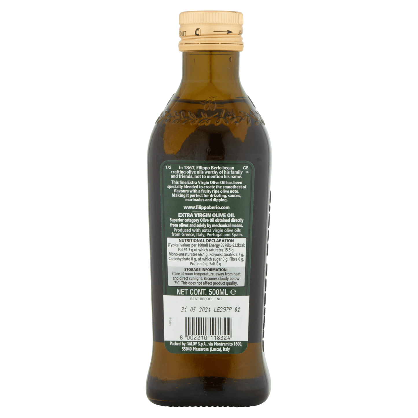 Filippo Berio Special Selection Extra Virgin Olive Oil 500ml - UK Food & Drink - 8002210118324