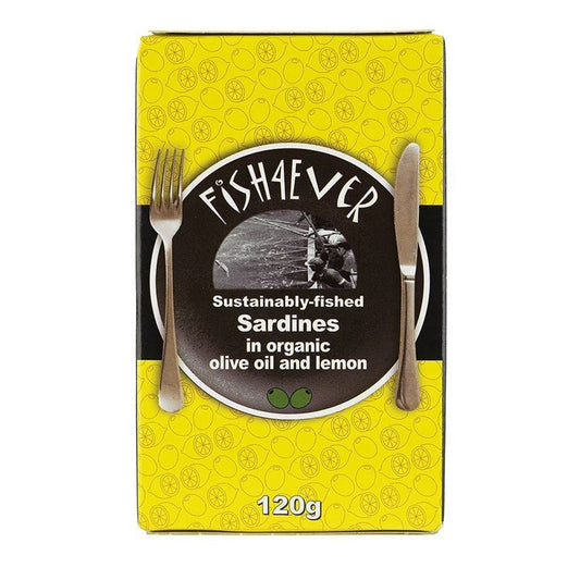 Fish4Ever Whole Sardine in Org Oil Lemon - UK Food & Drink - 5034210210145