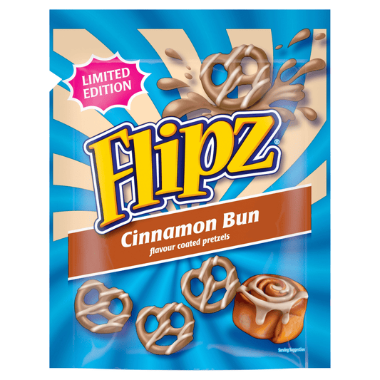 Flipz Limited Edition Cinnamon Bun Flavour Coated Pretzels 90g - UK Food & Drink - 5000168002217