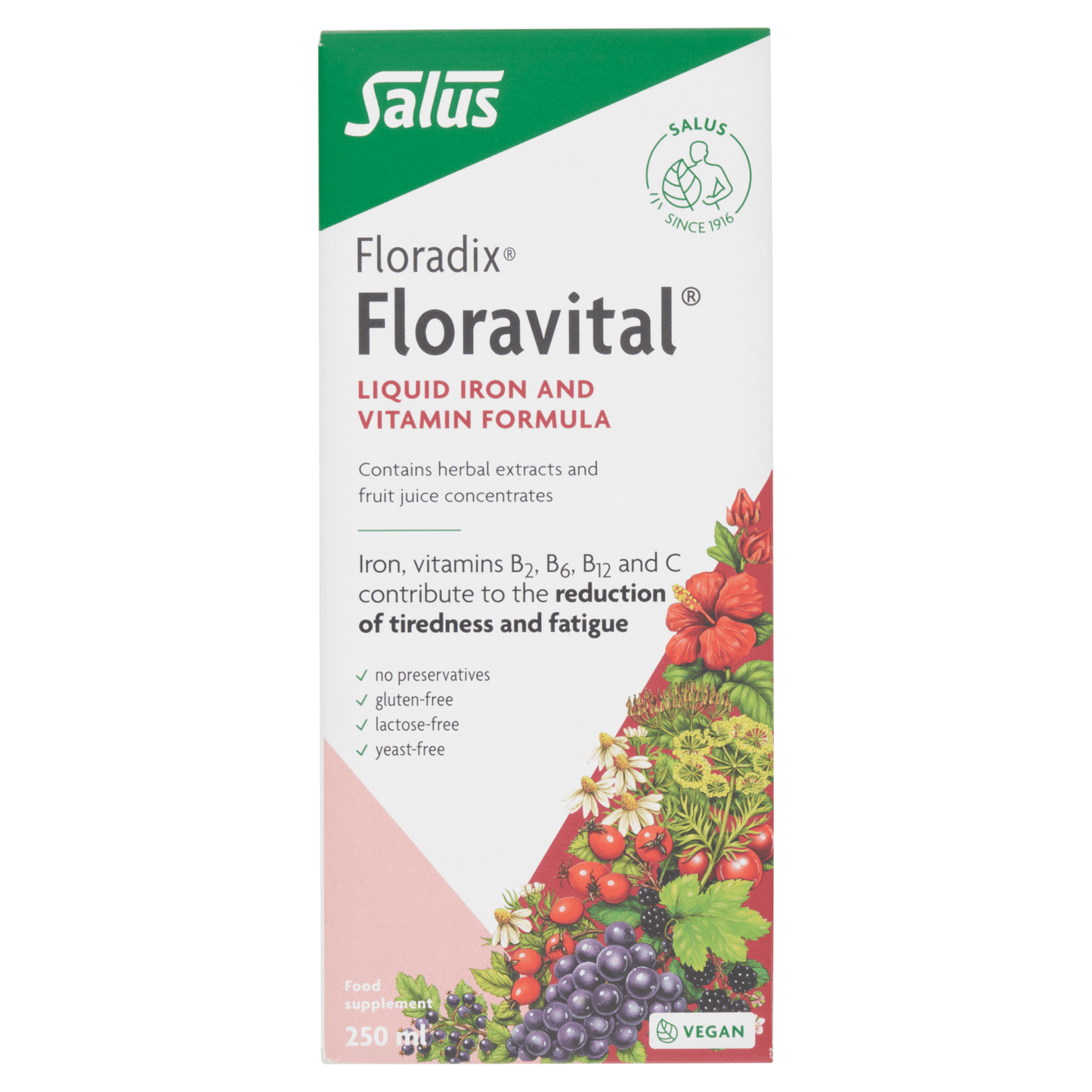 Floradix Floravital Liquid Iron and Vitamin Formula 250ml - UK Food & Drink - 4004148017179