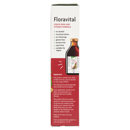 Floradix Floravital Liquid Iron and Vitamin Formula Food Supplement 500ml - UK Food & Drink - 4004148017186