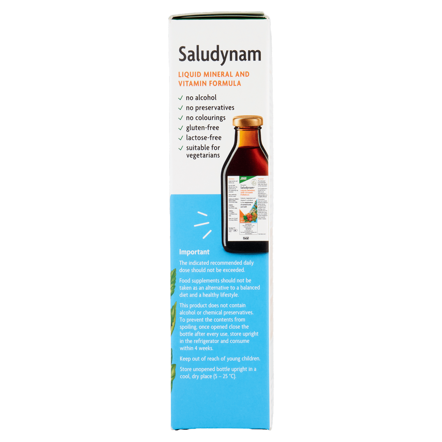 Floradix Saludynam Liquid Calcium, Mineral and Vitamin Formula Food Supplement 250ml - UK Food & Drink - 4004148017766