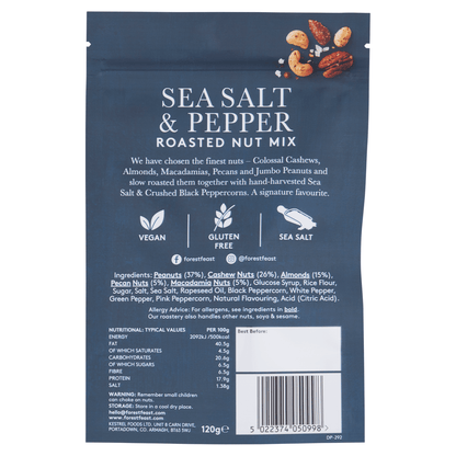 Forest Feast Sea Salt & Pepper Roasted Nut Mix 120g - UK Food & Drink - 5022374050998