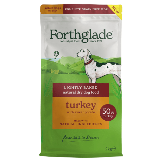 Forthglade Lightly Baked Natural Dry Dog Food Turkey Adult Dogs One Year+ 2kg - UK Food & Drink - 5023833007539