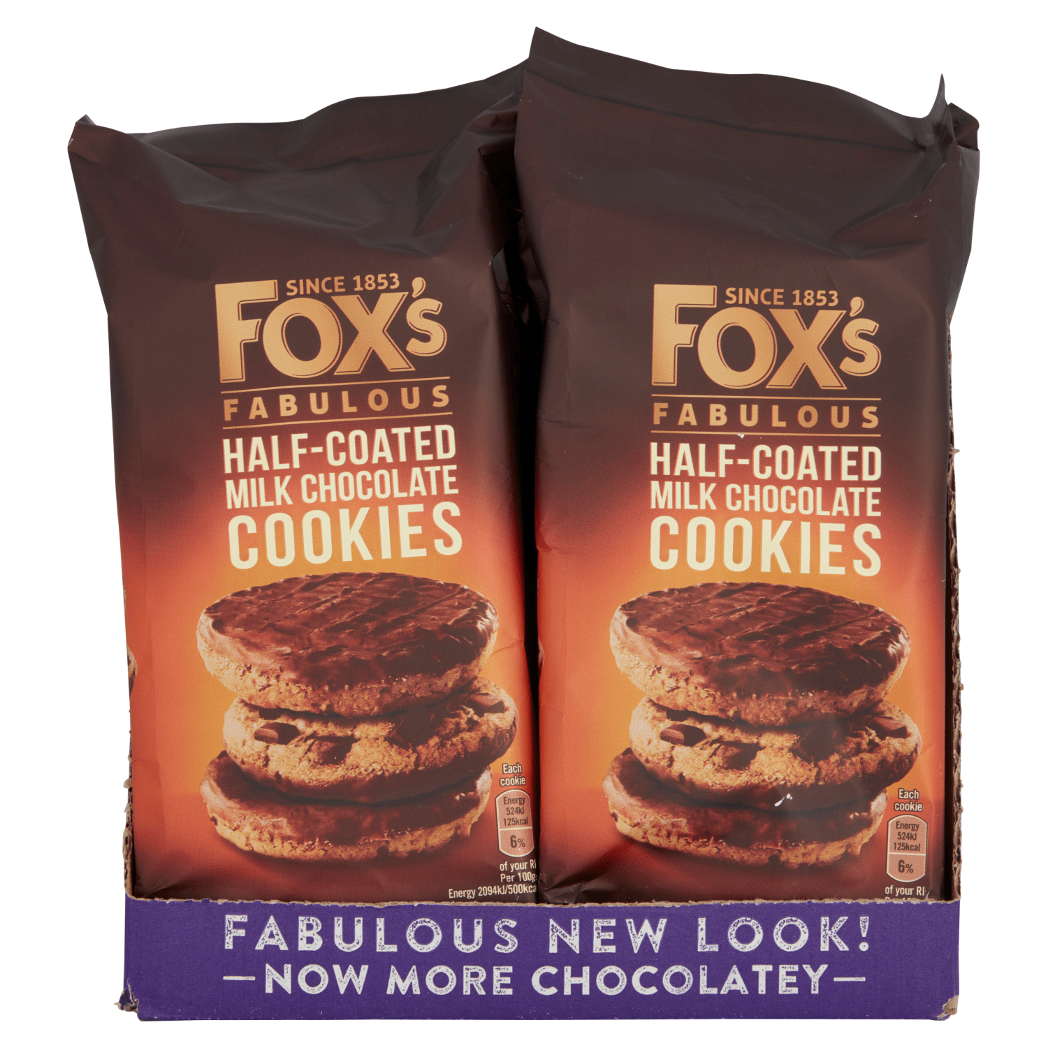 Fox's Fabulous Half - Coated Milk Chocolate Cookies 175g - UK Food & Drink - 5010035068383