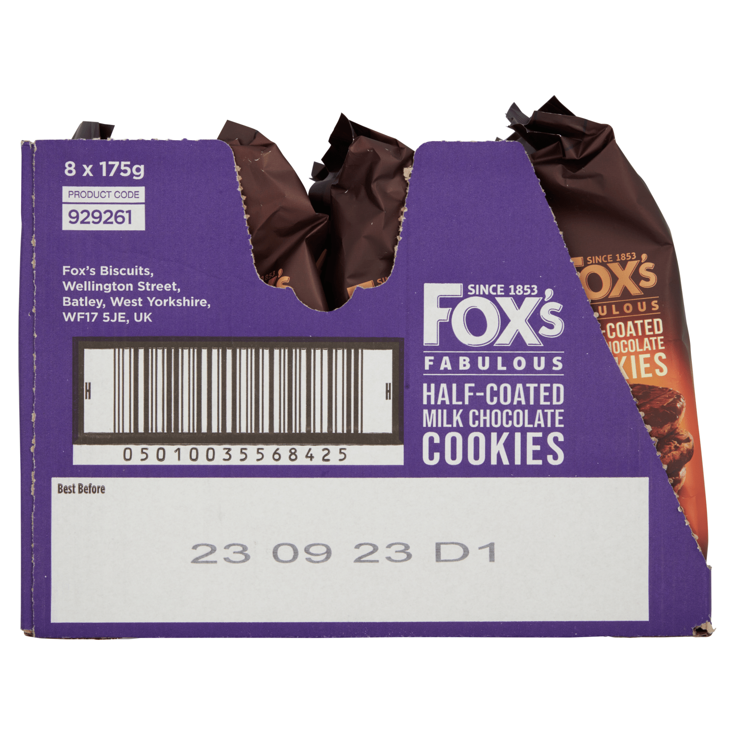 Fox's Fabulous Half - Coated Milk Chocolate Cookies 175g - UK Food & Drink - 5010035068383