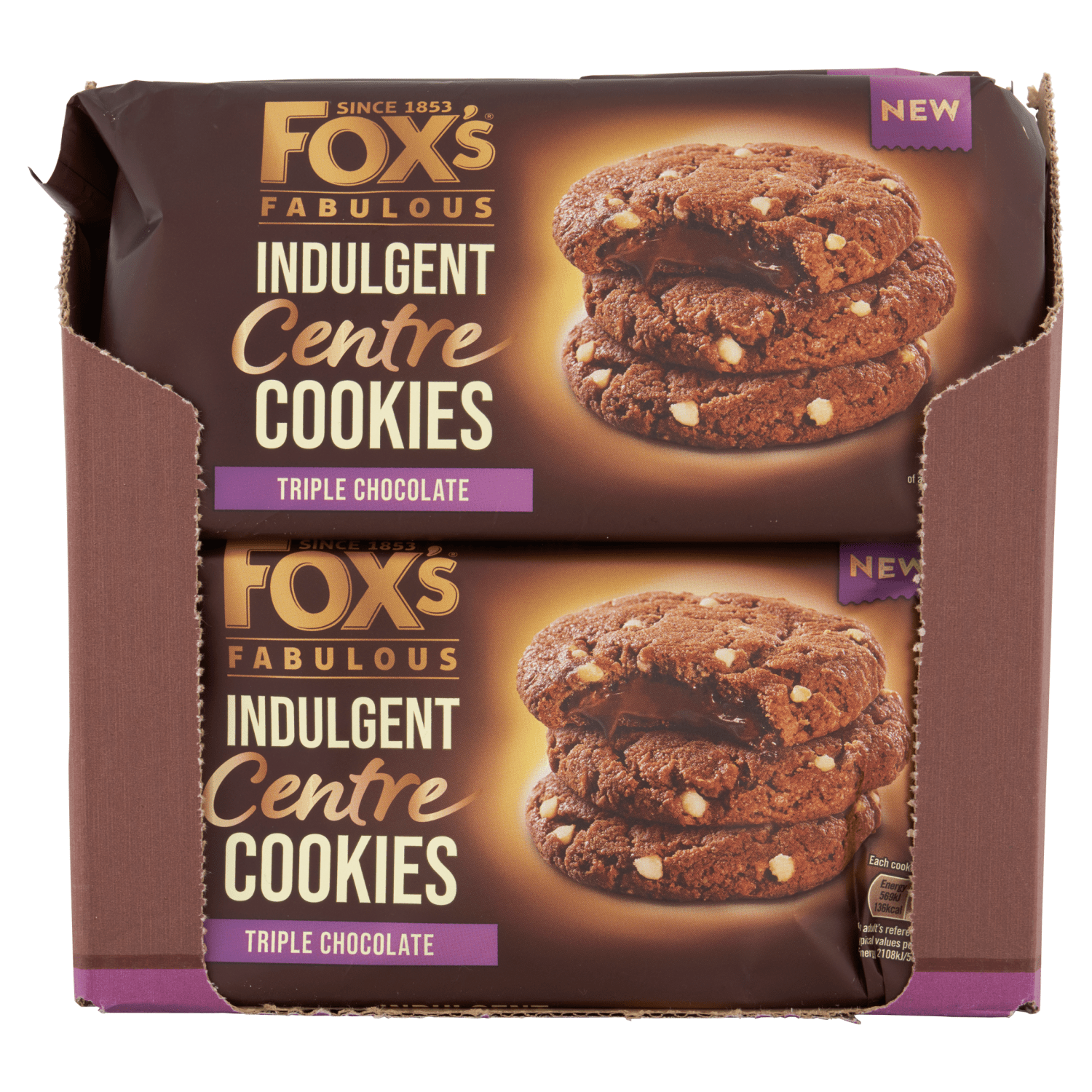 Fox's Fabulous Indulgent Centre Cookies Triple Chocolate 160g - UK Food & Drink - 5010035069403