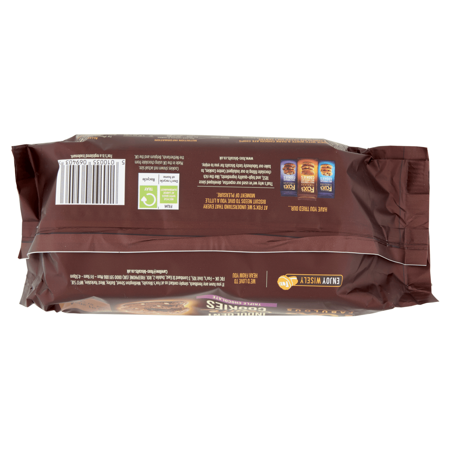 Fox's Fabulous Indulgent Centre Cookies Triple Chocolate 160g - UK Food & Drink - 5010035069403
