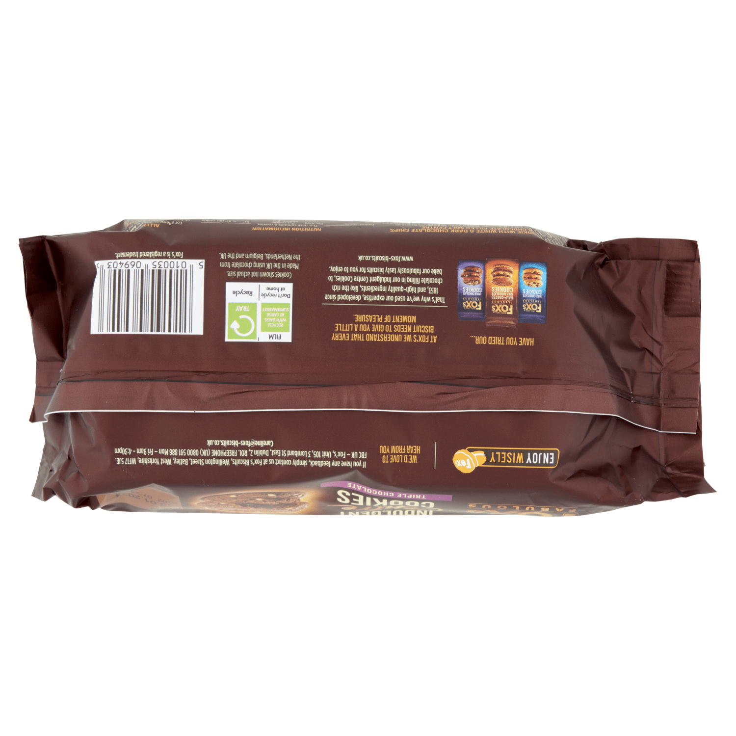 Fox's Fabulous Indulgent Centre Cookies Triple Chocolate 160g - UK Food & Drink - 5010035069403