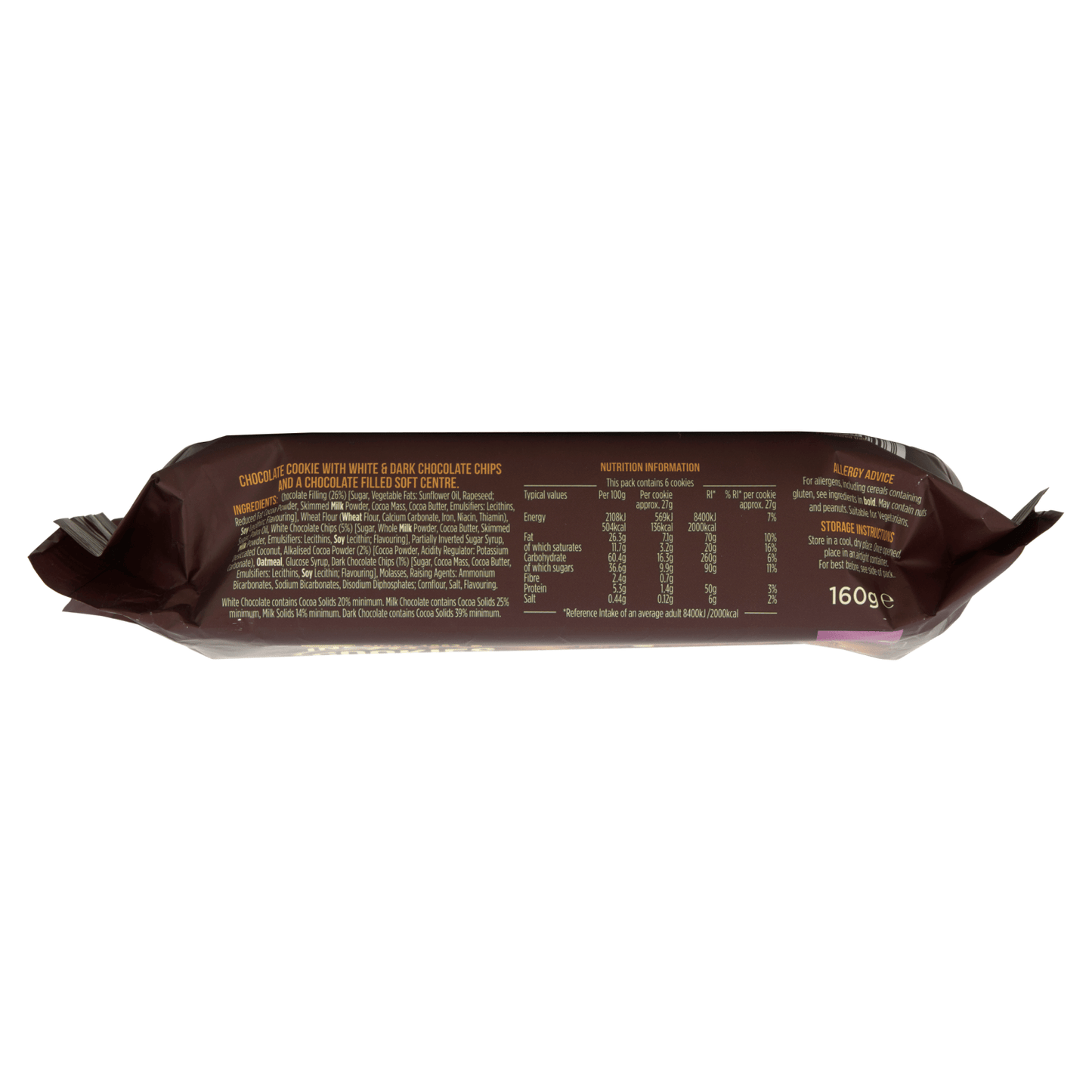 Fox's Fabulous Indulgent Centre Cookies Triple Chocolate 160g - UK Food & Drink - 5010035069403