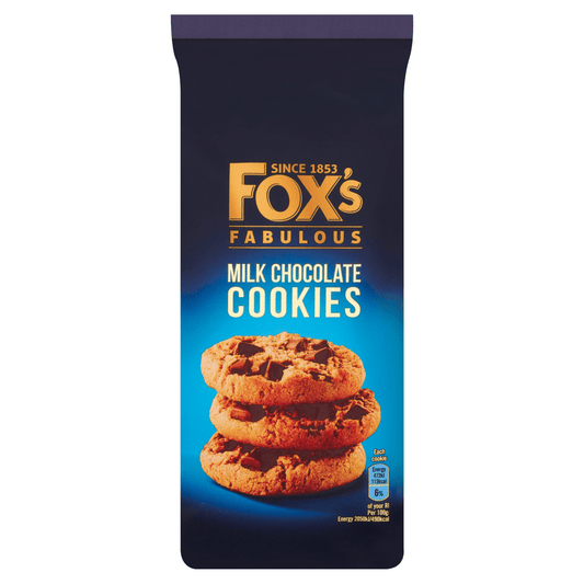 Fox's Fabulous Milk Chocolate Cookies 180g - UK Food & Drink - 5010035068352