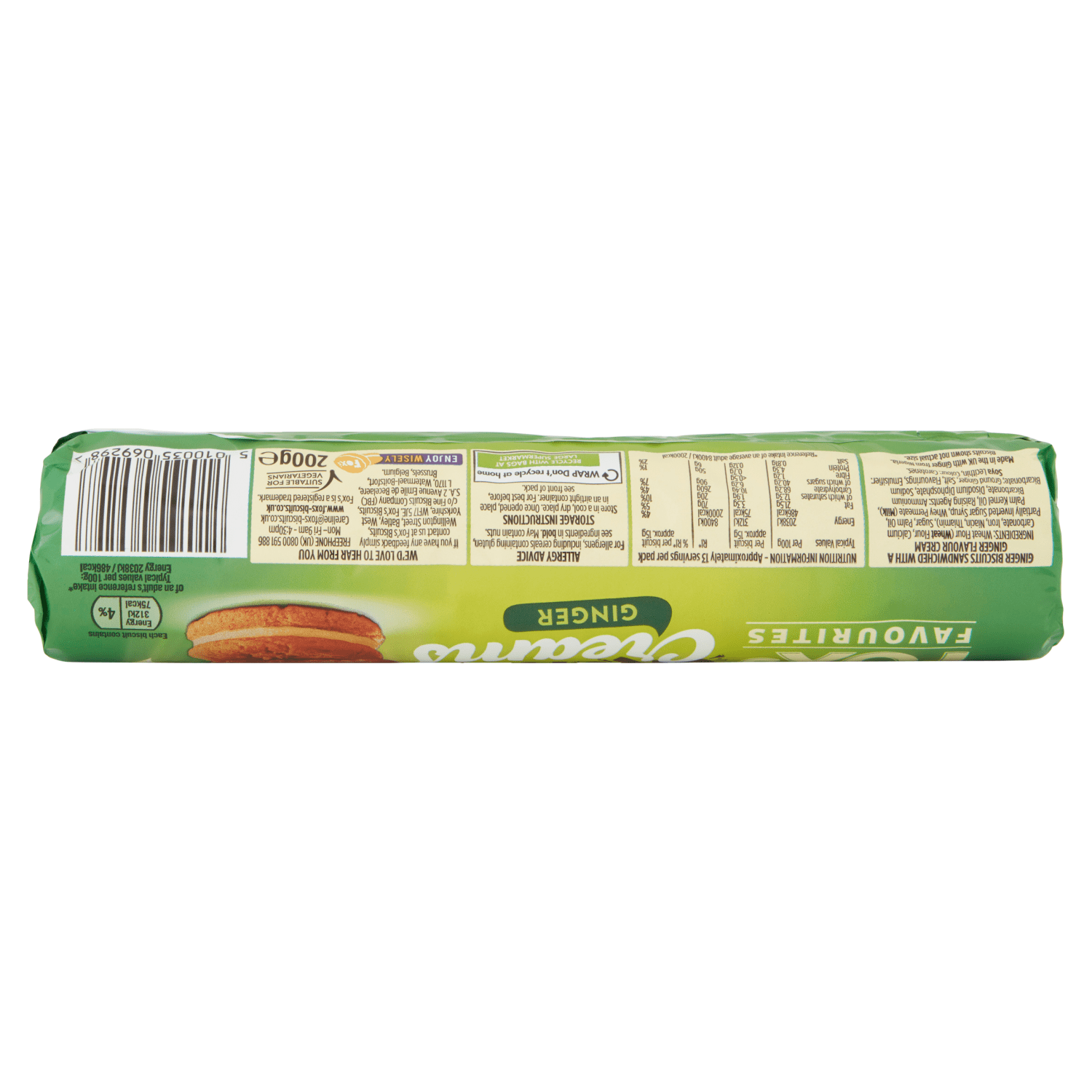 Fox's Favourites Crunch Creams Ginger 200g - UK Food & Drink - 5010035069298