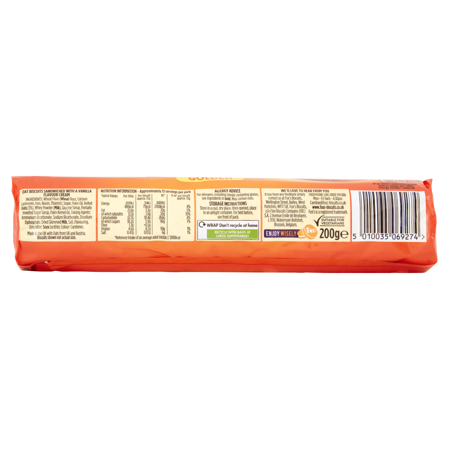 Fox's Favourites Crunch Creams Golden 200g - UK Food & Drink - 5010035069274