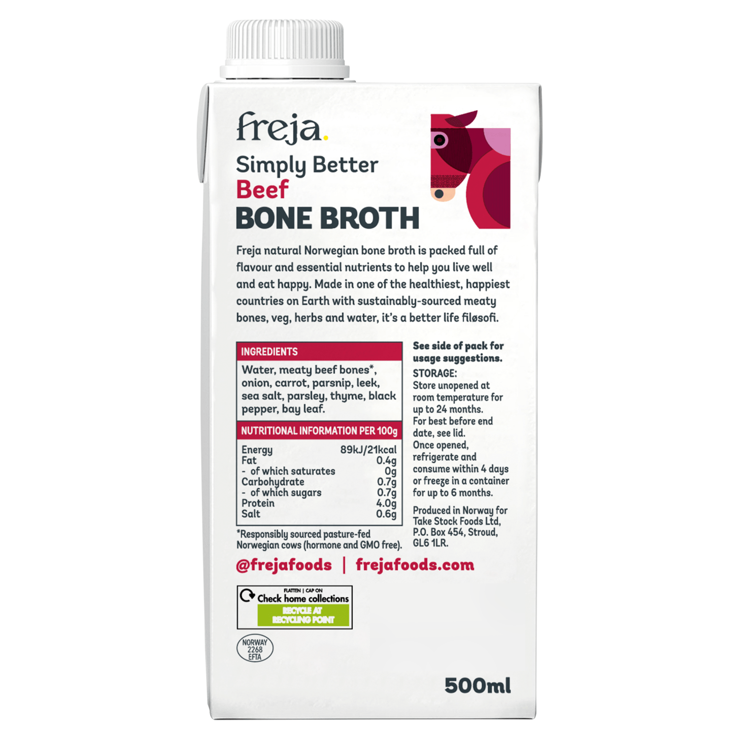 Freja Beef Bone Broth 500ml - UK Food & Drink - 5070000140117