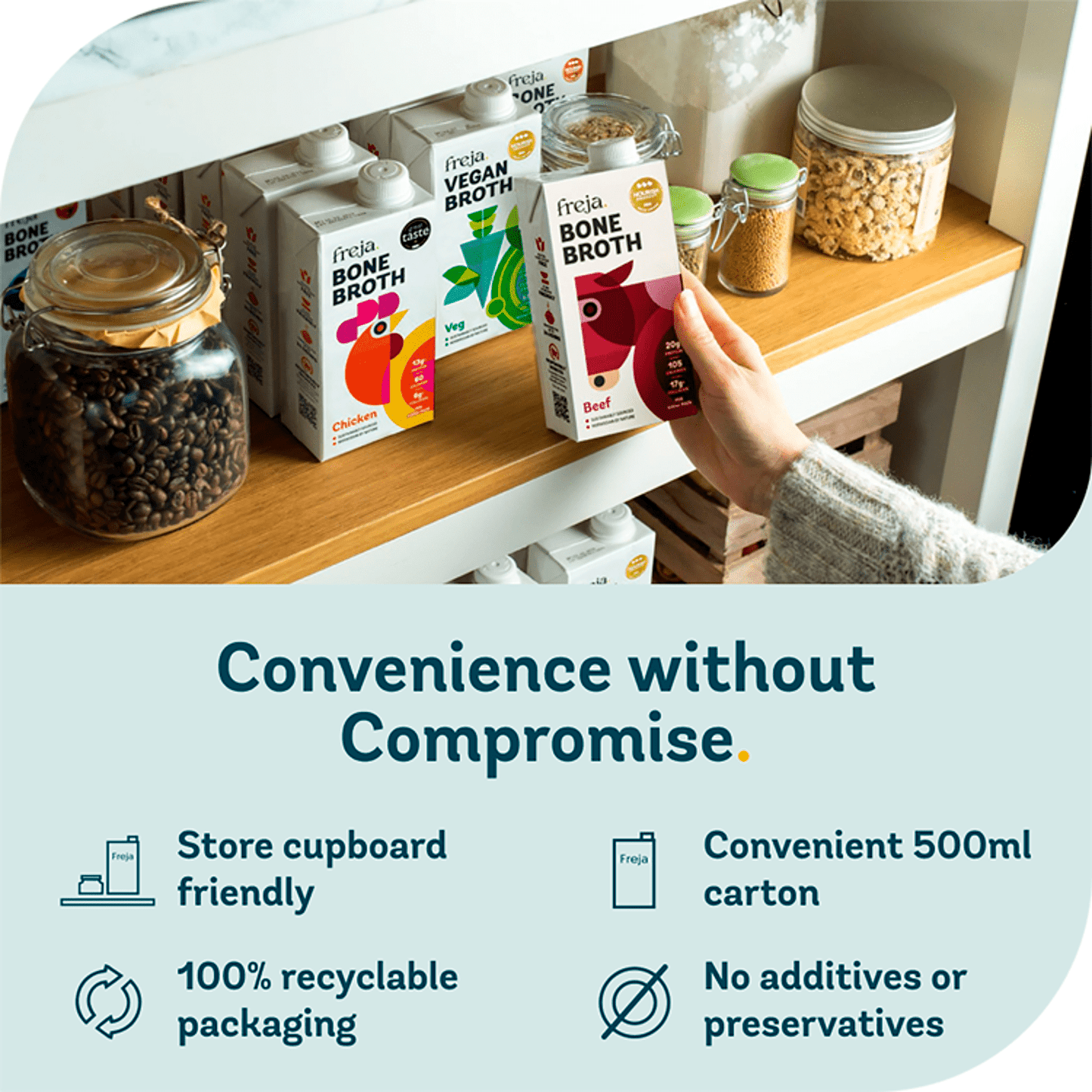 Freja Beef Bone Broth 500ml - UK Food & Drink - 5070000140117