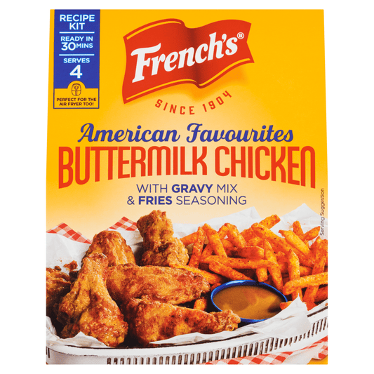 French's American Favourites Buttermilk Chicken with Gravy Mix & Fries Seasoning Recipe Kit 85g - UK Food & Drink - 41500012988