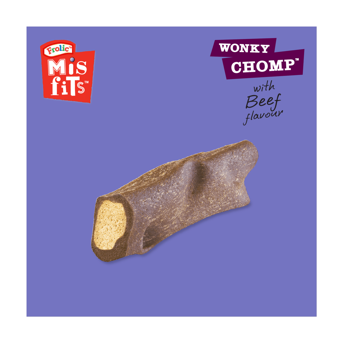 Frolic Misfits Wonky Chomp Adult Medium Dog Treats Beef 2 Stick 170g - UK Food & Drink - 5998749119020
