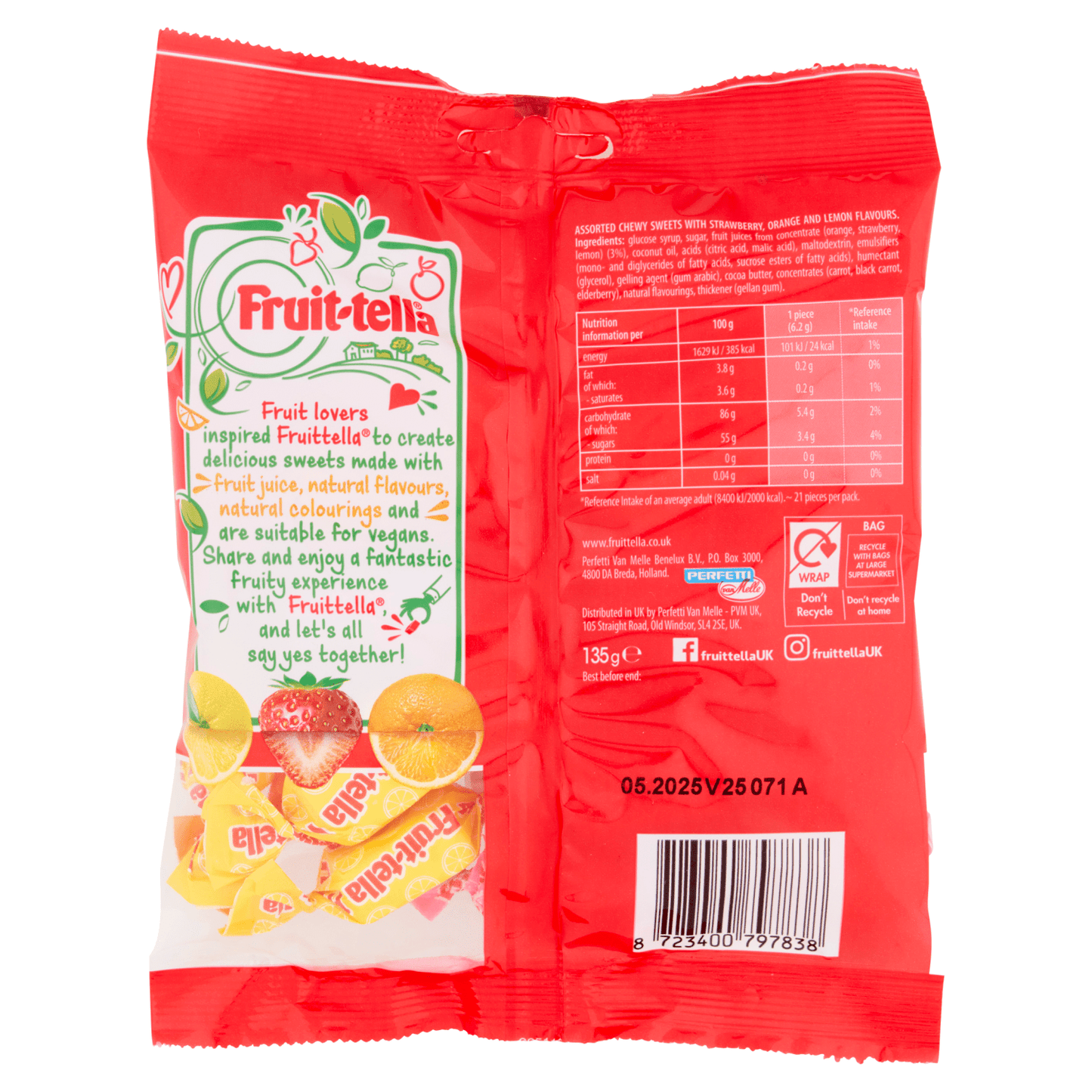 Fruit - tella Juicy Chews 135g - UK Food & Drink - 8723400797838