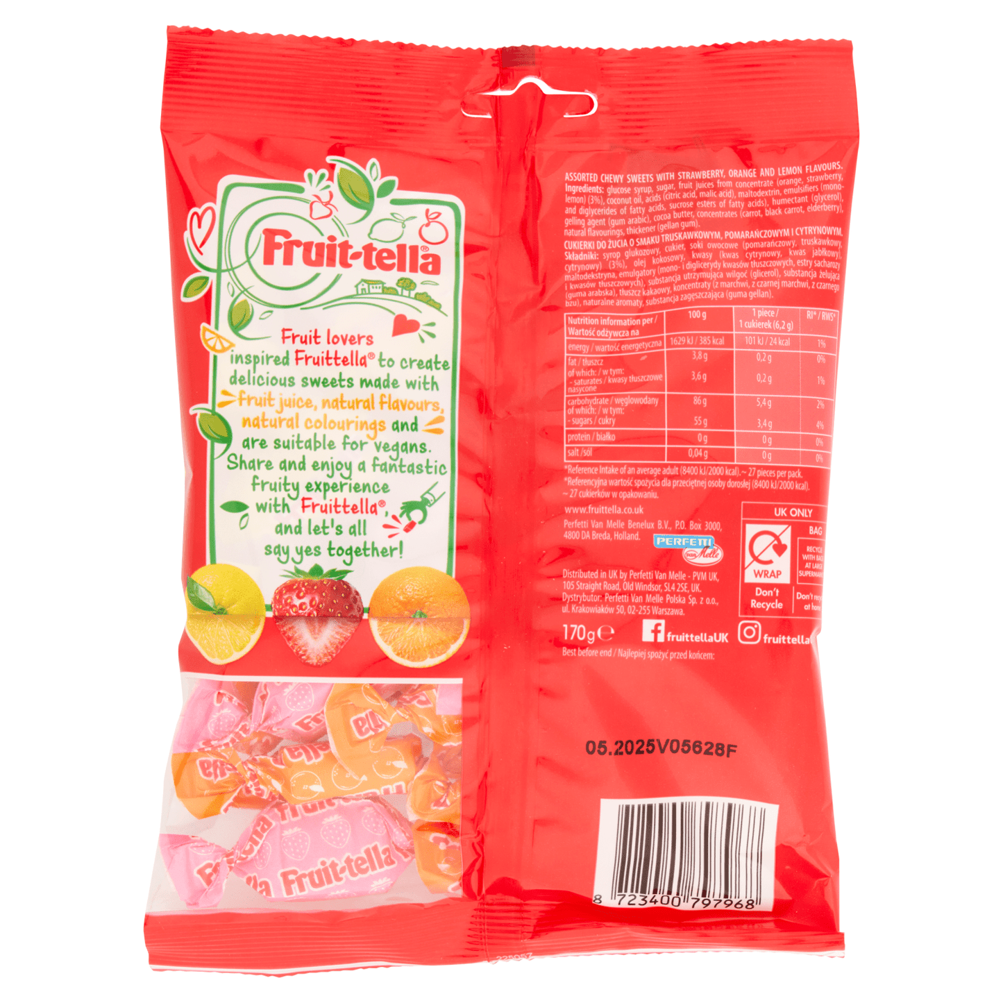 Fruit - tella Juicy Chews 170g - UK Food & Drink - 8723400797968