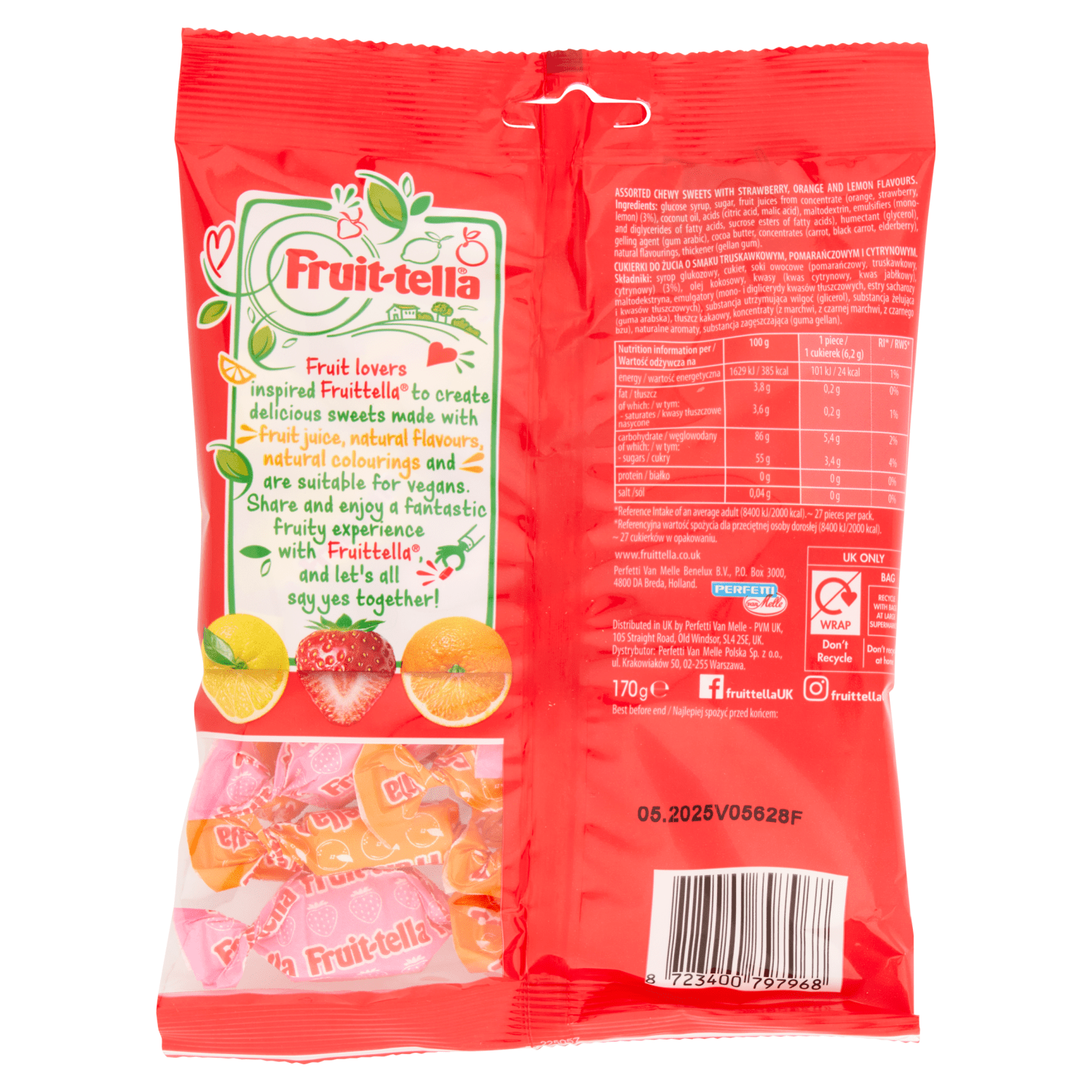 Fruit - tella Juicy Chews 170g - UK Food & Drink - 8723400797968