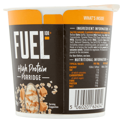 FUEL10K High Protein Salted Caramel Porridge Pot 70g - UK Food & Drink - 5060201624042