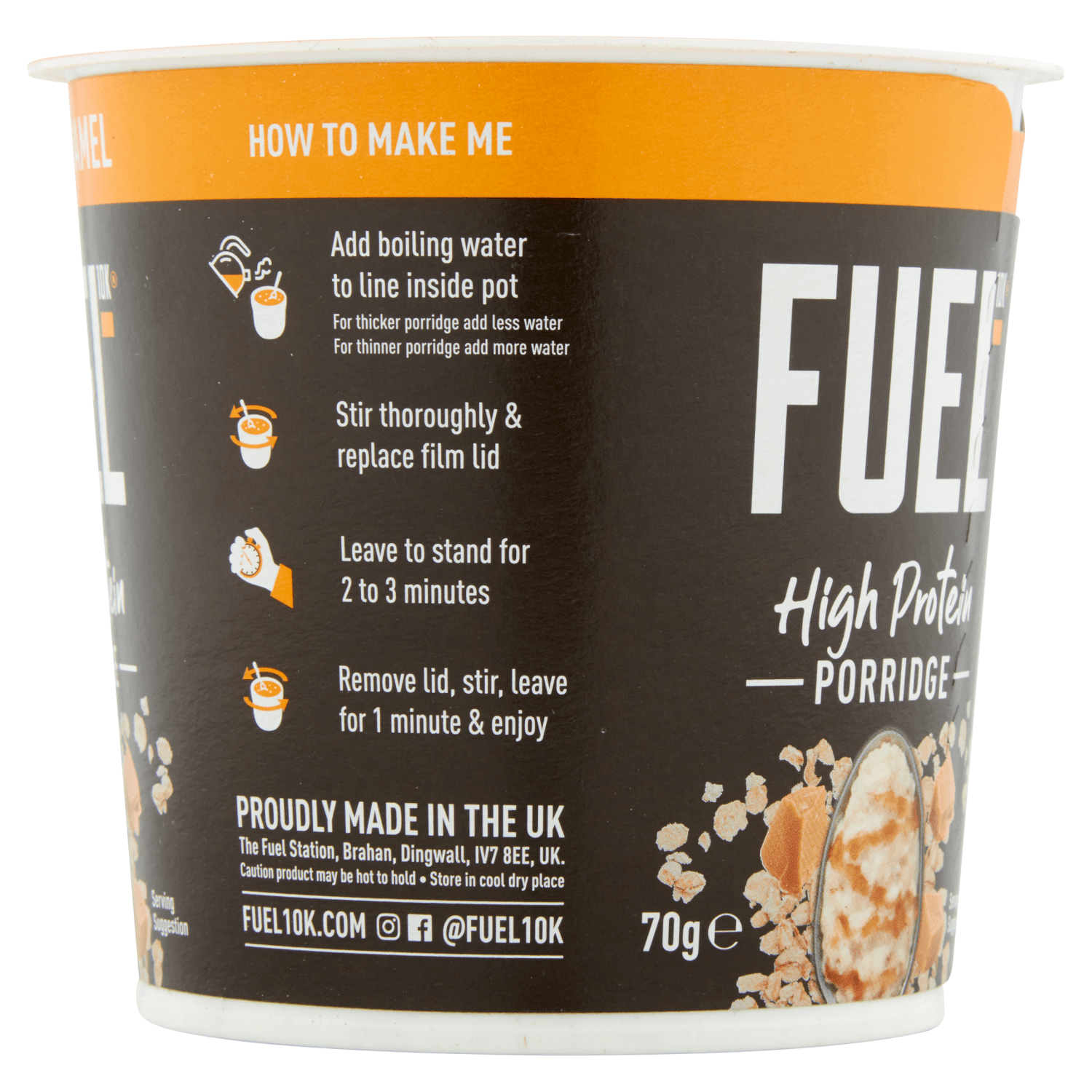 FUEL10K High Protein Salted Caramel Porridge Pot 70g - UK Food & Drink - 5060201624042