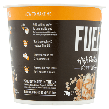 FUEL10K High Protein Salted Caramel Porridge Pot 70g - UK Food & Drink - 5060201624042