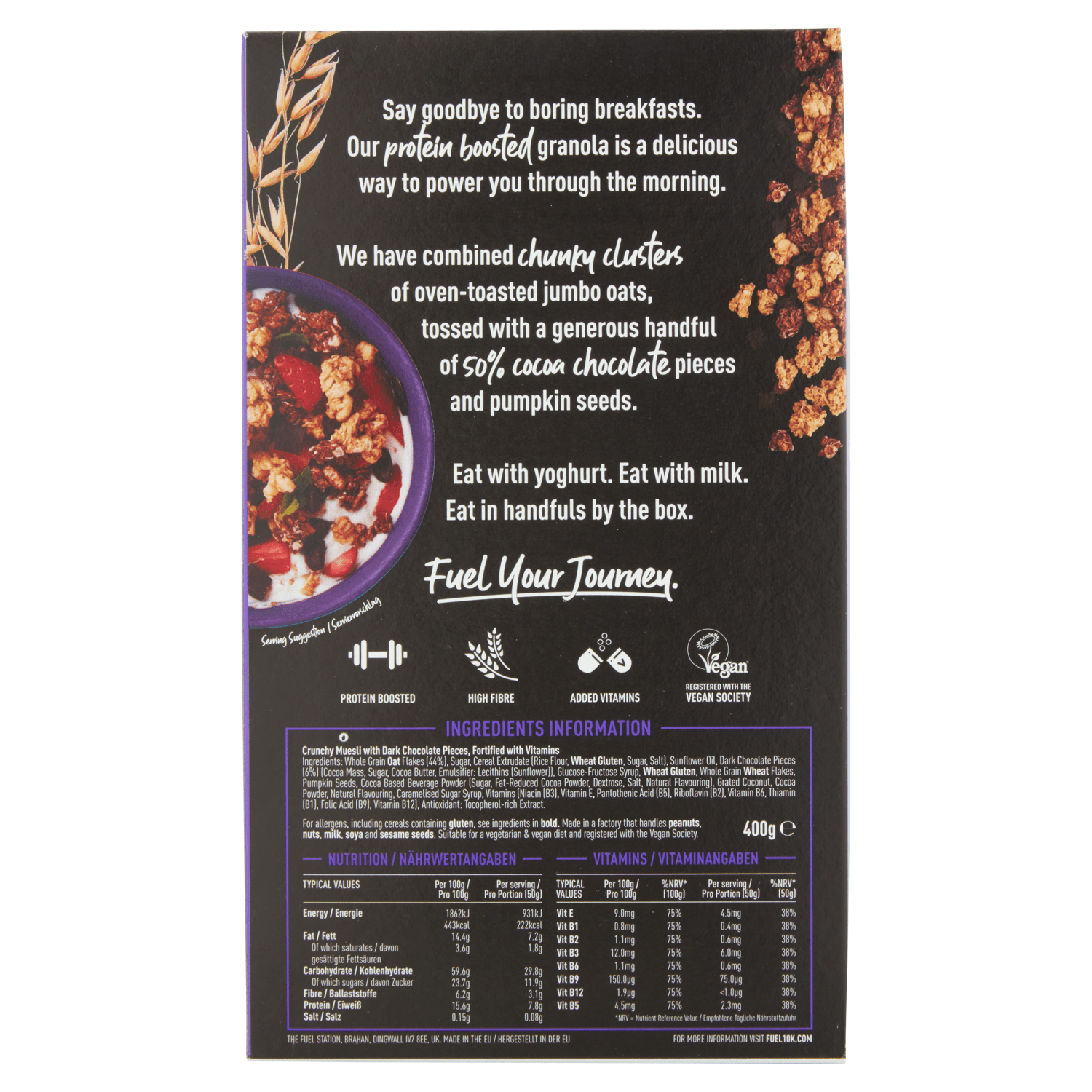 FUEL10K Protein Boosted Chocolate Chunks Granola 400g - UK Food & Drink - 5060201621805