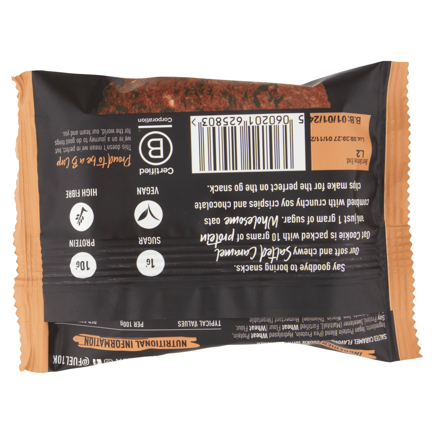 FUEL10K Salted Caramel Oat Cookie 50g - UK Food & Drink - 5060201625803