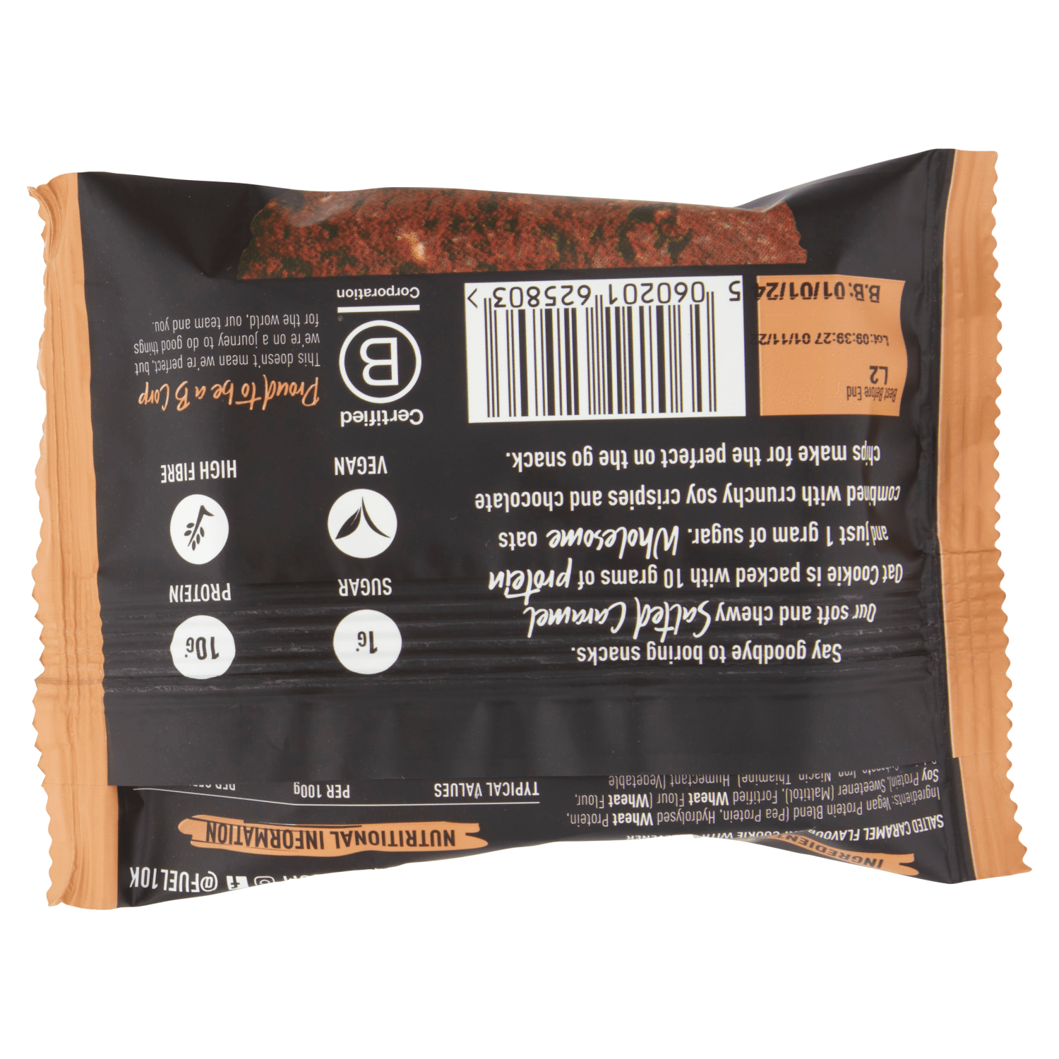 FUEL10K Salted Caramel Oat Cookie 50g - UK Food & Drink - 5060201625803