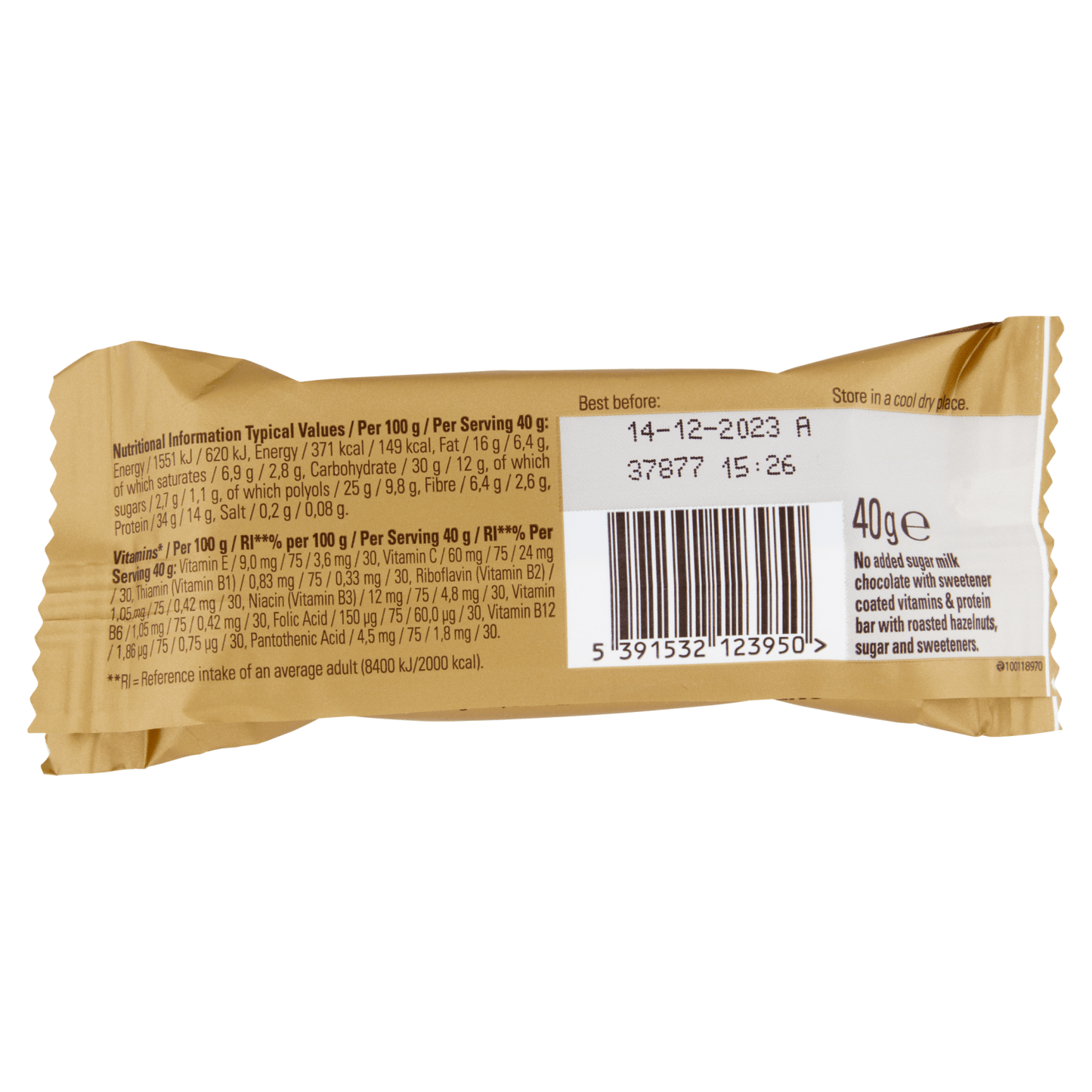 FULFIL Chocolate Hazelnut Whip Flavour Vitamin & Protein Bar 40g - UK Food & Drink - 5391532123950
