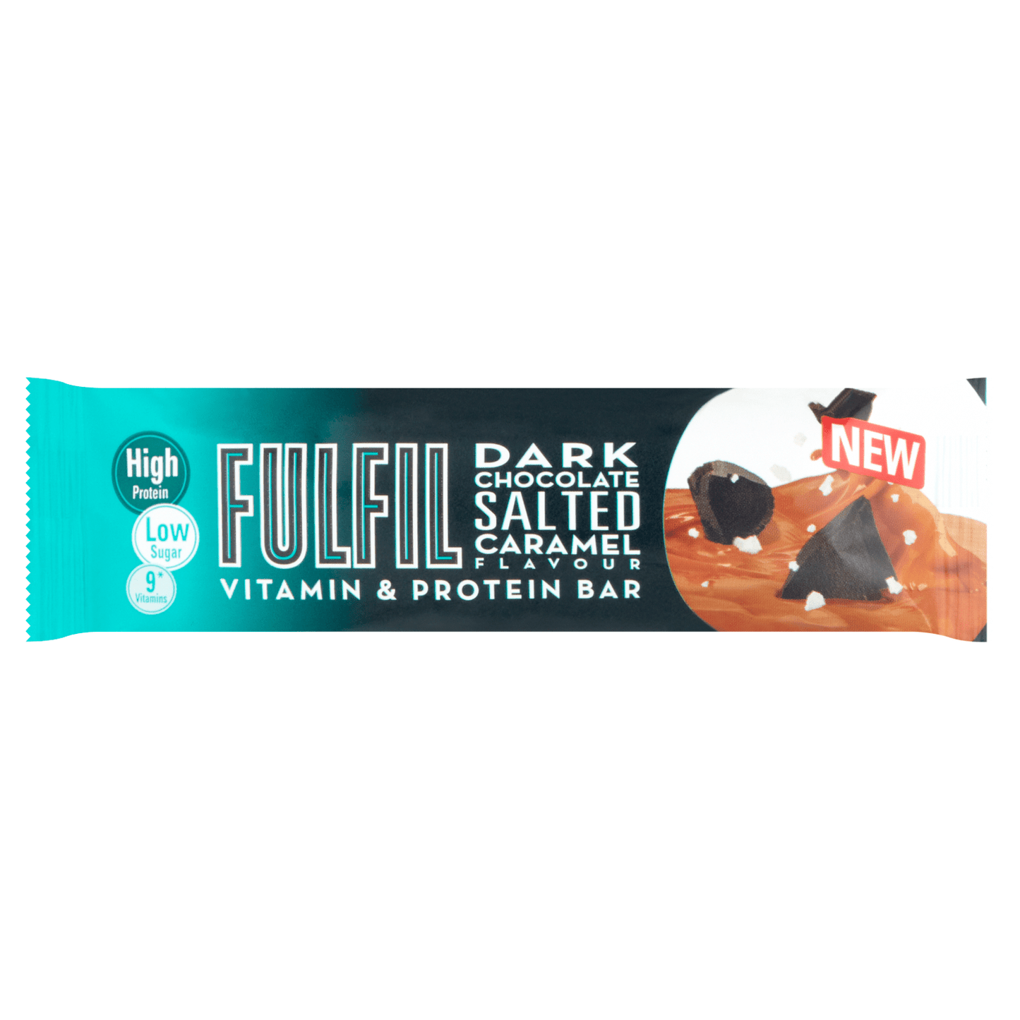 Fulfil Dark Chocolate Salted Caramel Flavour Vitamin & Protein Bar 55g - UK Food & Drink - 5391532123424