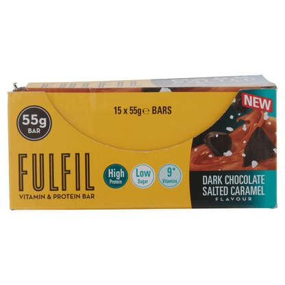 Fulfil Dark Chocolate Salted Caramel Flavour Vitamin & Protein Bar 55g - UK Food & Drink - 5391532123424