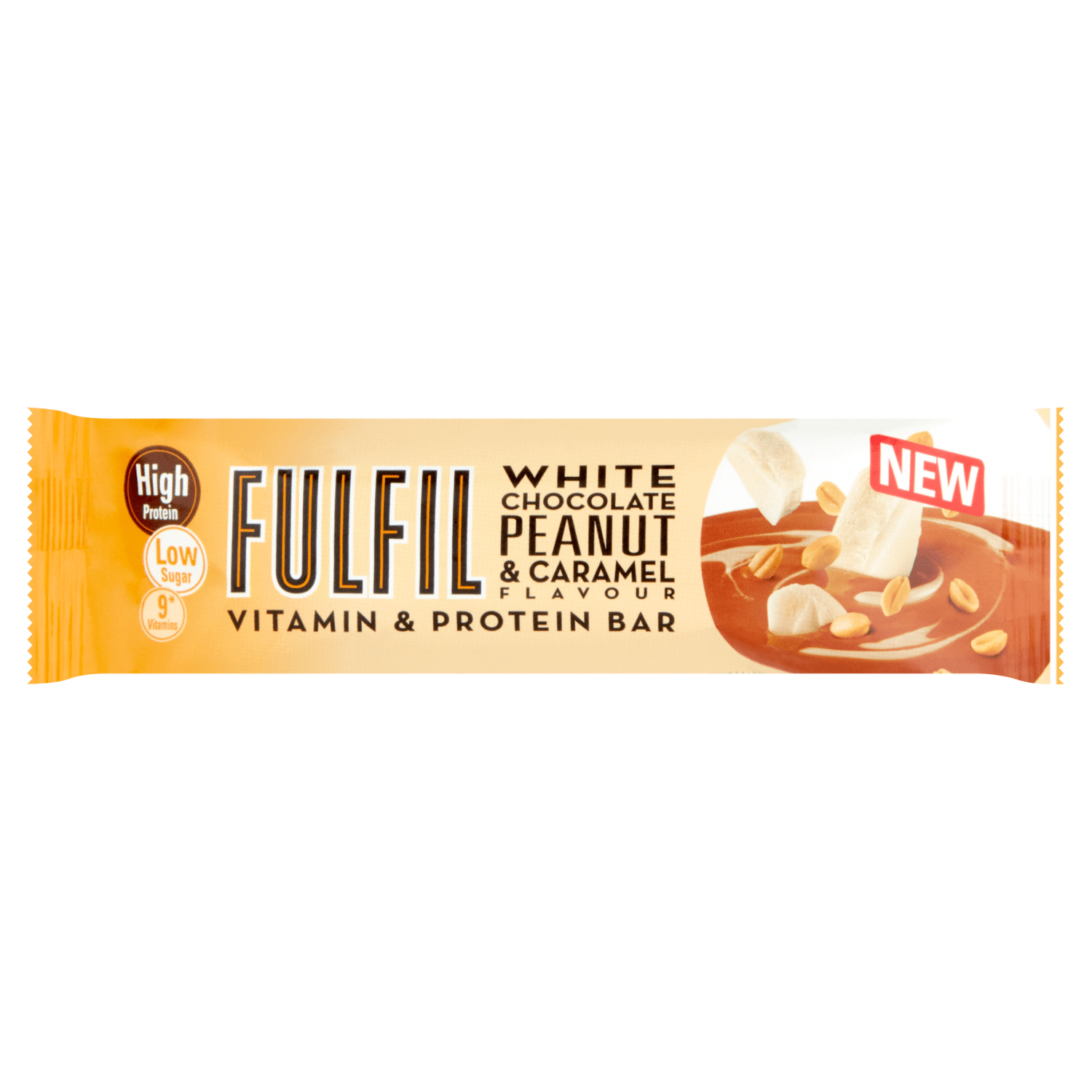 Fulfil White Chocolate Peanut & Caramel Flavour Vitamin & Protein Bar 55g - UK Food & Drink - 5391532123417