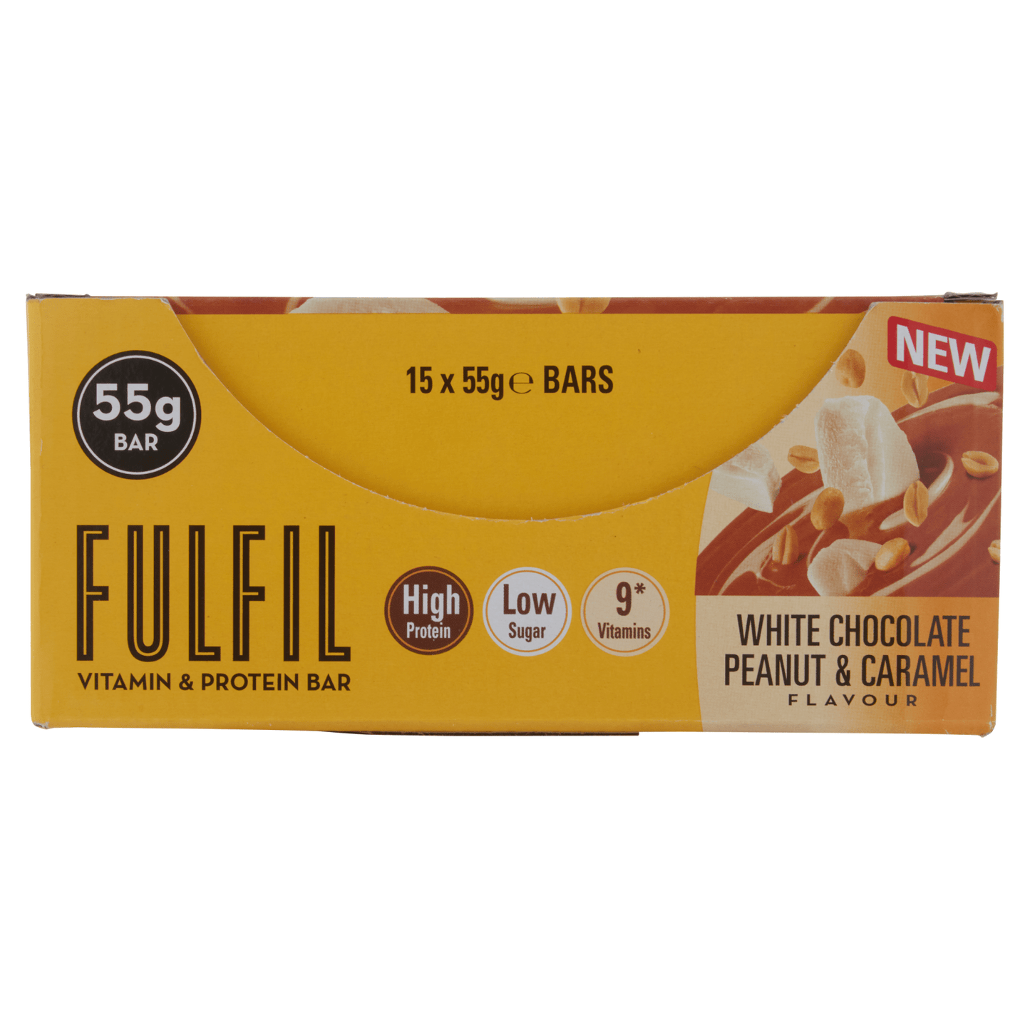 Fulfil White Chocolate Peanut & Caramel Flavour Vitamin & Protein Bar 55g - UK Food & Drink - 5391532123417